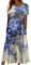 Azruma Damen Sommerkleid Erstkommunion Kleid MäDchen Abendkleid Kurz Frauen Boho Drucken Rundhals Kurzarm Swing Lange Tunikakleid Mit Taschen Kapuzenpullover Damen (6-Blue, S)