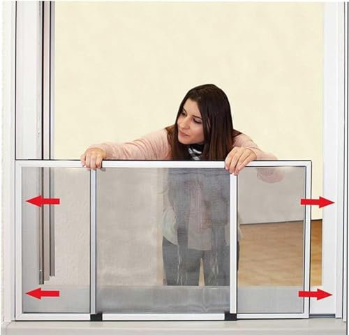 CRISCUOLO BRICO STORE Zanzariera Finestra Estensibile In Fibra Di Vetro E Pvc Zanzariera Estensibile Per Finestra 75x100 75x192 Cm Colore Grigio Zanzariera Finestra Regolabile Ribaltabile