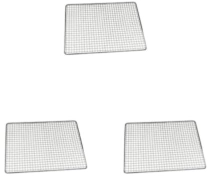 QOKLIYUI 3 Ensemble de Grille de Barbecue en Acier Inoxydable soudée Lavable rectangulaire antirouille zingué Outil de Filet de Pique-Nique 50x38cm, 50x38cm 3Ensemble