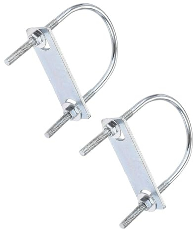 TOP-VIGOR M6 x 60mm U Bolts, 2Sets 110mm Length Round U Clamp Bolts | Carbon Steel U-Bolts with Nut, Plate, Washer for Building Installations Mechanical Parts Connection Cehicles Ships