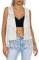Vatocu Damen Pailletten Fransen Westen Ärmelloses Glitzer Quasten Jacke Glänzend Gilet Weste für Frauen (DE/NL/SE/PL, Alphanumerisch, M, Regular, Regular, Silber)