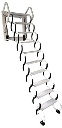 Escaleras retráctiles para montar en la pared, para desván, para ático, para exteriores, plegables, para ático, con reposabrazos