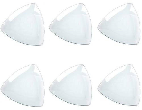 Super Mundo - 6pcs Platos Cristales de Forma Triangulos Transparentes, Para Cocina y Comedor (25cm)