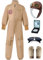 Tacobear Kampfjet Pilot Kostüm Kinder Jungen Militär Soldat Kostüm mit Fliegermütze Sonnenbrille Handschuhe Piloten Overall Uniform Fasching Karneval Kinderkostüm Cosplay (130, 7-8 Jahre)
