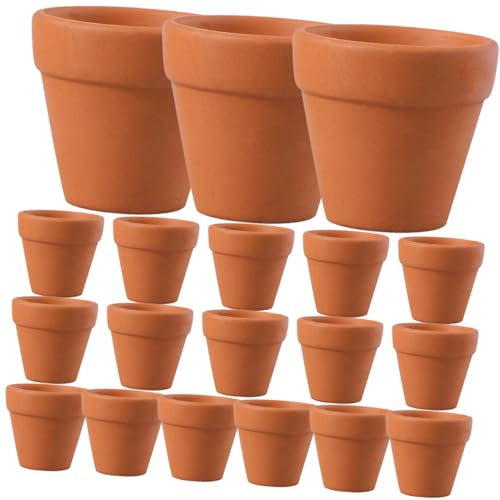 CAXUSD Macetas Pequeñas De Terracota para Suculentas Interiores y Exteriores, Mini Macetas De Barro Orificio, 20 Piezas Compactas para Jardinería y Decoración De Hogar
