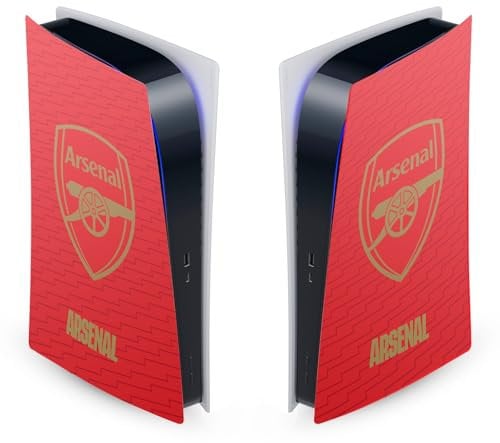 Head Case Designs Officially Licensed Arsenal FC Red and Gold Crest Logos Vinyl Faceplate Sticker Gaming Skin Decal Cover Compatible With Sony PlayStation 5 PS5 Digital Edition Console