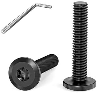 Dayalo Torx Schrauben, Schwarze Schrauben M4, 20 Stück Flachkopfschrauben M4 x 20mm, für Möbelmontage, Holzbearbeitungsprojekte, mit Torx Schlüssel