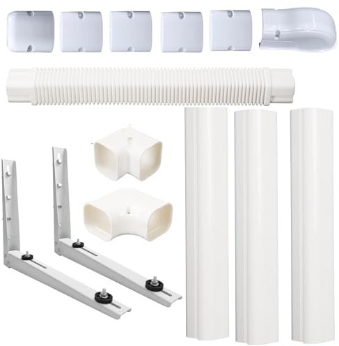 Juego de cubierta de mini línea dividida y soporte de montaje en pared mini dividido, universal blanco pintable 7000 - 18000 BTU Mini aire acondicionado dividido para sistemas centrales de CA/bombas