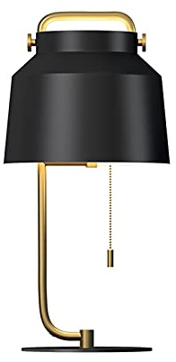 Lamp Lampe de Table de Chevet Industrielle, Lampe sur Pied, Lampe de Lecture avec Grand Poteau en Laiton pour Salon, Chambre à Coucher, chaîne de Traction, Noir et Vert, Lampes de Chevet (Couleur :