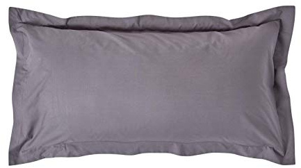 HOMESCAPES Dark Grey Pure Egyptian Cotton King Size Oxford Pillowcase 200 TC 400 Thread Count Percale Equivalent Pillow Case Pack of 2