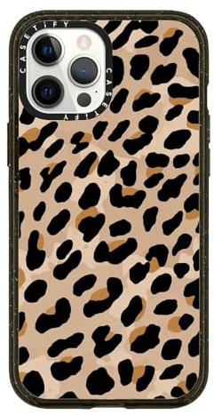 CASETiFY Impact Case für iPhone 12 Pro Max [4X Falltest in Militärqualität, 2,5 m Fallschutz/kompatibel mit Magsafe] – Leopardenmuster – Transparentes Schwarz