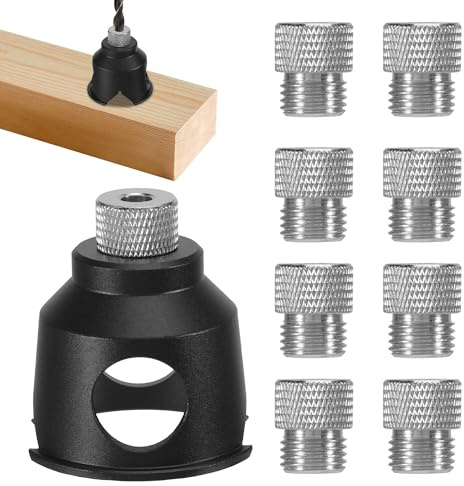 WUISOLQP Bohrschablone, Bohrhilfe Senkrecht Bohren Bohrlehre Bohrführung Holzbearbeitungs Bohrlocher Locator Bohrlocher Mittenfinder Holzbearbeitungs Bohrhilfe mit 3/4/5/6/7/8/9/10 mm Bohrbuchsen