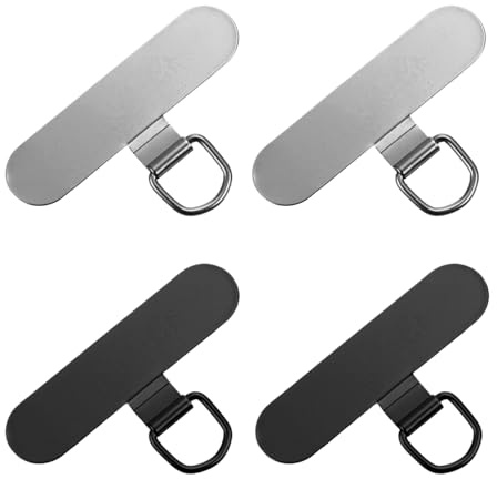 Quilax 4 Stück Handykette Pads,Edelstahl Handykette Universal Pads,Handy Lanyard Patch,Handy Sicherung Patch Pad,für die Meisten Smartphones,Smartphone Accessories(A)