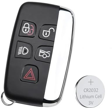 5 Buttons Car Key Fob Case Cover Replacement For Jaguar XF XE XJL XF XK F-PACE F-TYPE Key Shell Jag Key Fob with Battery CR2032