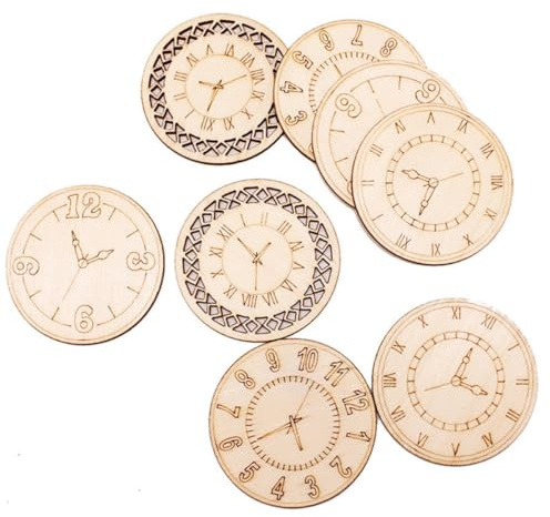 SHINEOFI Selbstgemacht Holzscheiben Uhr () Runde Holzuhrscheiben zum Bemalen aus Robustem Holz für Kreative Bastelprojekte und Handwerksdekorationen