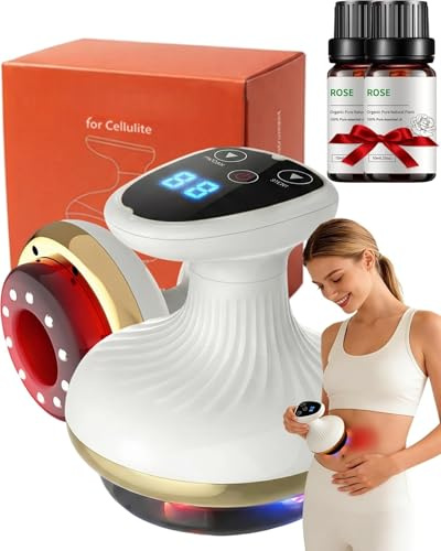 Masajeador 4 en 1 Anticelulítico, Masajeador Anticelulitico Reductor Potente, 6/9 niveles de succión, Vacumterapia, Reafrimante Corporal Flacidez (9 Niveles con Aceite)