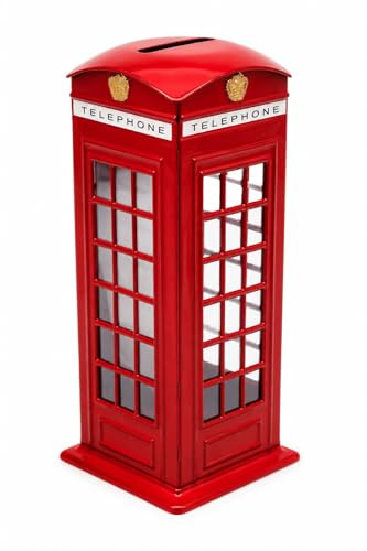 Britische Telefonzelle, Spardose, Metall, Münzbank, London, Rot, Telefonkiosk, Sparbüchse, dekoratives Sammlerstück, Ornament, 14 cm