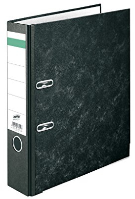 Ordner A4 7,5cm Wolkenmarmor Convex schwarz Wolkenmarmorbezug sk Rückenschild