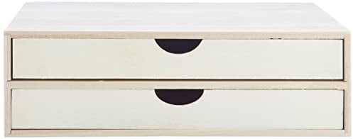 Artemio 14001908 Deko-Aufbewahrungsbox, Holz, 34,5 x 34 x 10 cm, Beige