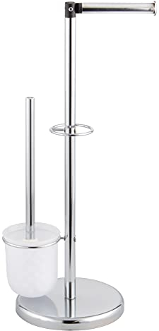 bremermann Stand-WC-Garnitur 3in1, WC-Bürste, (Ersatz-) Rollenhalter (Chrom)