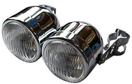 Alchemy Parts Doppelt/Paar Chrom Streetfighter Retro Motorrad 35W Scheinwerfer mit Klammern 32-40mm