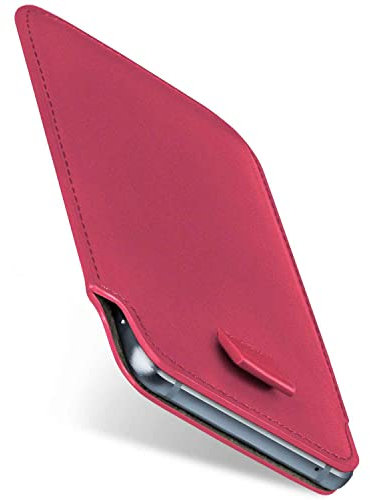 moex Slide Case für iPhone 5s / 5 / SE (2016) Handytasche zum Einstecken Ultra dünn, Einsteckhülle Holster Hülle PU Leder, Sleeve Etui Handyhülle mit 360 Grad Komplettschutz, Pink