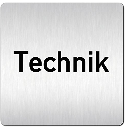 Türschilder24 XXL Schild - Türschild (B) • 125 x 125 mm • Technik • 1,5 mm Aluminium Vollmaterial • 100% Made in Germany (Technik)