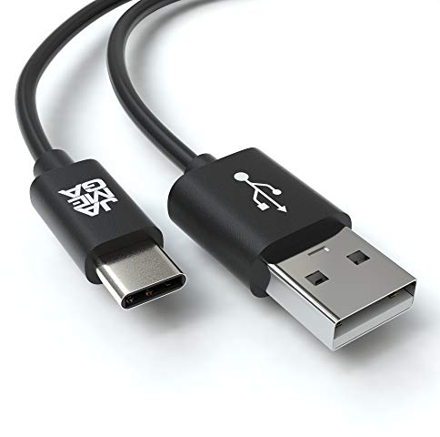 JAMEGA – 2m USB Typ C Kabel Schwarz | 3A USB C Ladekabel und Datenkabel Fast Charge Snyc schnellladekabel kompatibel mit Samsung Galaxy S10/S9/S8+, Sony Xperia XZ, Huawei P30/P20