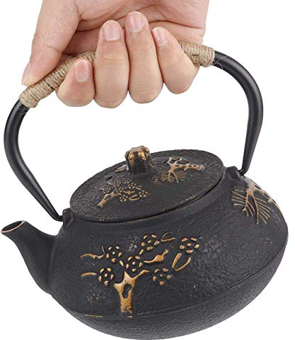 Theiere en Fonte Japonaise avec Résistant à la Chaleur Théière en Fonte, Japonaise avec Théière Résistant à la Corrosion Bouilloire de thé 0.9L Décoration de