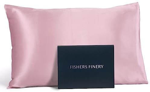 Fishers Finery 25mm 100% Pure Mulberry Silk Pillowcase, Good Housekeeping Winner (English Rose, Standard)