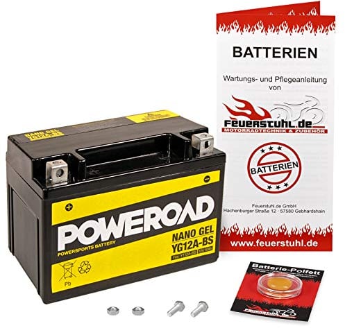 Gel-Batterie für Suzuki SV 650 /S mit ABS, 2007-2010 (BY) wartungsfrei, einbaufertig, startklar, inkl. 7,50€ Pfand