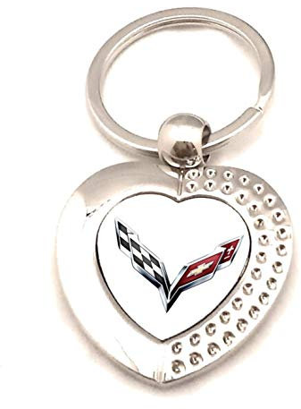 Print Corner Porte-clés en Métal Argenté I Love - Corvette