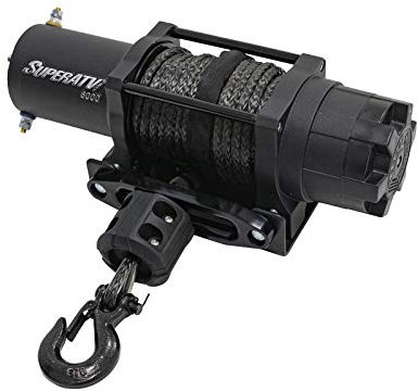 SuperATV Black Ops 2,721,6 kg Seilwinde Kit für UTV/ATV | inkl. 50 m synthetischem Seil | Permanentmagnet DC 12 V, 1,9 PS Motor und mehr