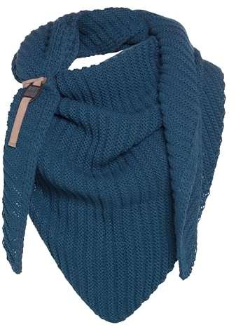 KNIT FACTORY - Demy Dreiecksschal - Damen Strickschal mit Wolle - Winterschal - Herbst & Winter Essentials - Winter Dreieckstuch - Tuch Schal für Winter - Hochwertige Qualität - 190x85 cm - Petrol