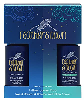 Feather & Down Kopfkissenspray-Duo-Geschenkset (50ml Kopfkissenspray Sweet Dream & 50ml Kopfkissenspray Breathe Well) – Die perfekte Kombination für eine erholsame Nachtruhe. Ohne Tierversuche. Vegan.