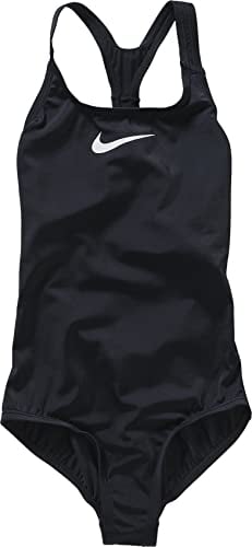 Nike Mädchen Racerback One Piece Badeanzug, Schwarz, S EU