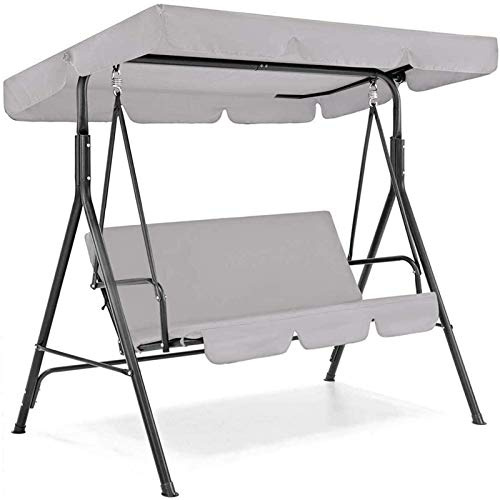 BEDSETS Ersatzdach Gartenschaukel Universal Hollywoodschaukel 3 Sitzer Ersatz-Bezug Sonnendach Dachplane (190 * 132 * 15cm,Grau)