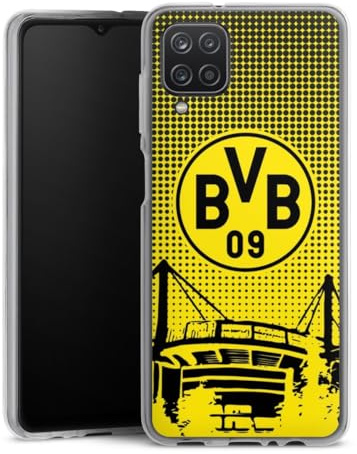 Silikon Hülle kompatibel mit Samsung Galaxy A12 Case transparent Handyhülle Stadion BVB Borussia Dortmund