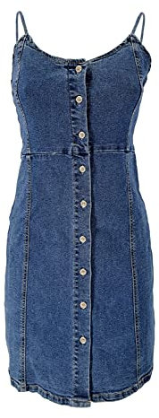 JOPHY & CO. Salopette Corta Blue Jeans Denim Donna Abito Monopezzo Jumpsuit in Cotone (cod. 125) (m)