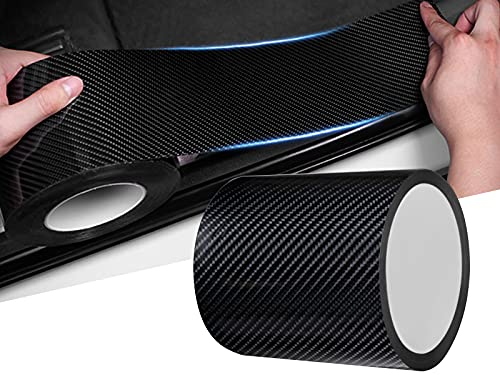 Auto Einstiegsleisten Kantenschutz Aufkleber 10cmX5m, Universelle Kfz-Aufkleber Schutzvorrichtung Aus 5d Carbon Faser, Spoiler Schutzverkleidung Abdeckung Aufkleber Ubehör (Kohlefaserschwarz)