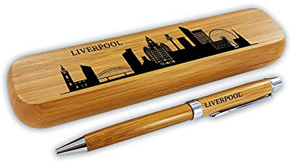 die stadtmeister Kugelschreiber-Set Bambus Skyline Liverpool