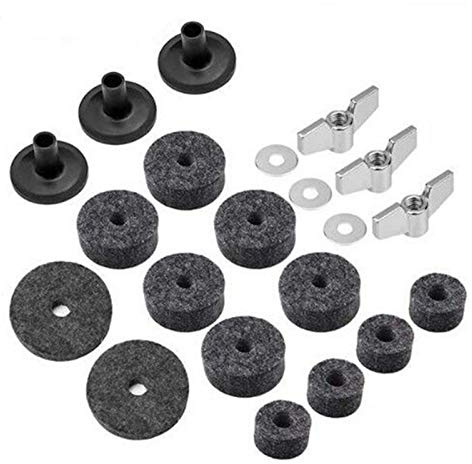 SDADS 21Pcs Cymbal Accessories Stand Sleeves Cymbal Felts with Washer & Base Wing Nuts for Drum Set
