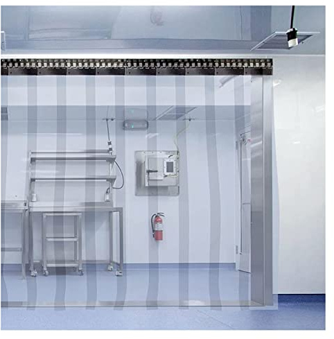 Tenda a Lamelle Tende Verticali PVC Trasparente Impermeabile Porta Tende a Strisce Plastica, per Magazzino Porte Garage (Size : 90x220cm/35.43x86.61in)