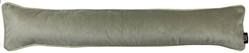 McAlister Textiles Matter Samt | Zugluftstopper mit Füllung | 18cm x 80cm in Beige | wachbarer Deko Windstopper Kissen für Fenster, Türen im Designer Plüsch