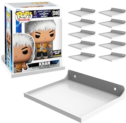 Carpenter Woods Funko Pop-Regale, Wandregal für Sammlerstücke, Display-Ständer, Vinyl-Spielzeug, Actionfiguren-Vitrine, Wandhalterung, Organizer, Weiß, 5 Stück