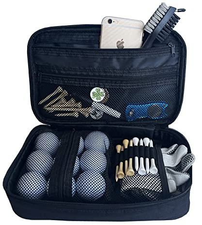 CORECISE Golfballtasche, Golf-Zubehörtasche, Golf-Zubehör für Herren, Golftaschen-Organizer, Golf-Wertsachen-Tasche (A)