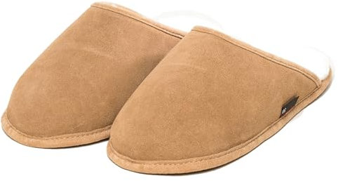 kitz-pichler Lammfell-Pantoffel Maha für Damen & Herren | Hausschuh aus echten Lammfell-Futter Tabacco, 39