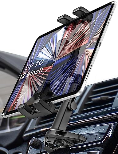 woleyi Car CD Slot Tablet Holder - Height Adjustable Arm, Universal 4.7-13 Tablets & Smartphones, Compatible with Car CD Slot, Black