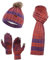 NATUST Mütze Schal Handschuhe Set Damen Winter Dickes Strickset Weiche Warme Gestrickt Langer Schal Touchscreen Handschuhe Orange