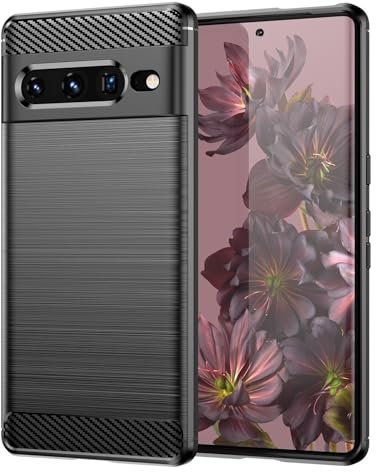 Max Power Digital Funda para móvil Google Pixel 7 Pro Carcasa Protectora Antigolpes Silicona Negra Diseño Fibra de Carbono Resistente Absorción de Choque [Compatible Carga Inalámbrica]